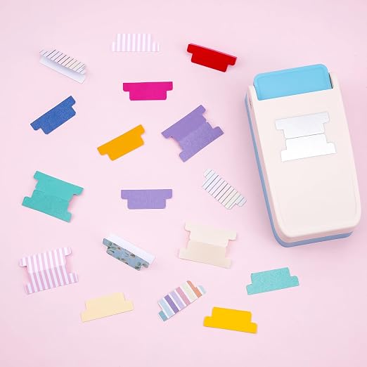 Tab Punch DIY Index Tabs Puncher Tag Punch Loose Leaf Separator Label Punch Craft Paper Punch for Scrapbooking, Journaling Tabs, Bible Tabs, Book Tabs, Notebooks, Planner Inserts, and More Projects