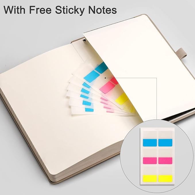 EMSHOI Lined Journal Notebook, 256 Numbered Pages, A5 Size (5.7'' x 8.3'')