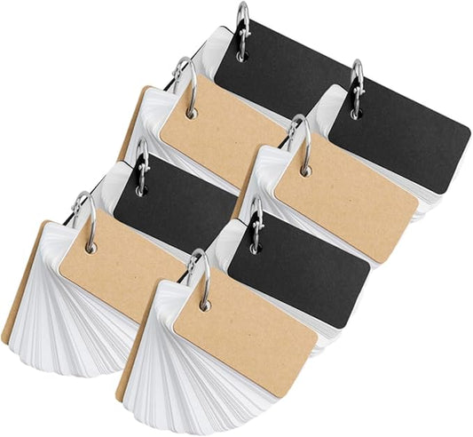 DOITOOL 8pcs Flash Cards Blank Memory Cards Binder Ring for Study Travel Office