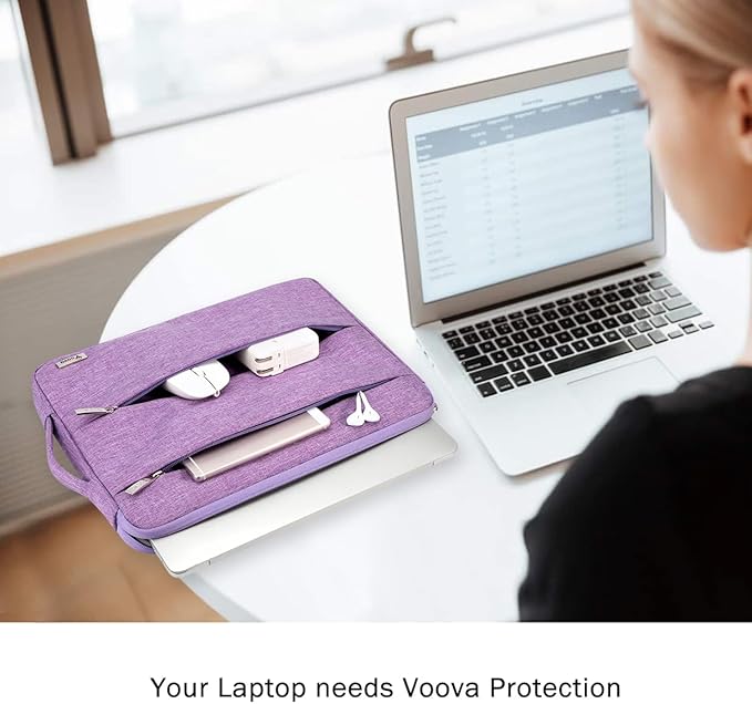 Voova 13 13.6 Inch Laptop Sleeve Case Compatible with MacBook Air 13 M1/M2/M3/M4 2020-2025, MacBook Pro 13/14, IPad Air/Pro 13, Waterproof Slim Computer Bag Cover with Handle, Lavender