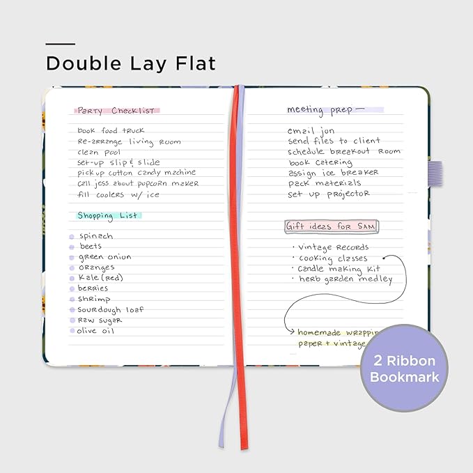 &And Per Se Lined Hardcover Notebook – A5 5.7"x8" College Ruled, 160 Pages, 100gsm Thick Paper – Aesthetic Journal for Women, Gift-Ready Planner, Everyday Writing Notebook (Garden Flowers)