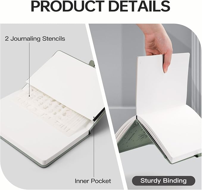 EMSHOI Dotted Journal Notebook, 192 Pages, A5 Size (5.7'' x 8.3'')