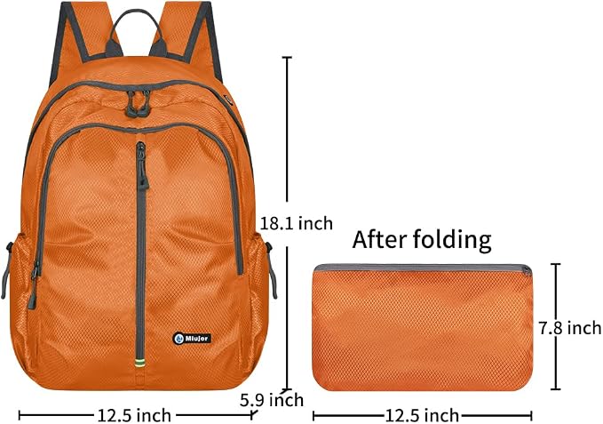 Lightweight Packable Foldable Backpack, Hiking backpack,Travel Backpack (Orange)