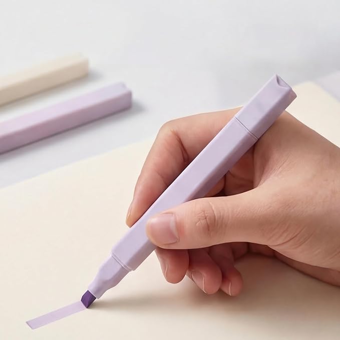 konket 12Pcs Aesthetic Cute Highlighters Bible Pastel Highlighters and Pens no bleed Assorted Colors Double-ended design for Office journaling supplies (Pack of 2)
