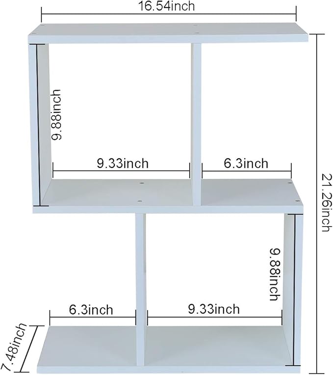 PAG Desktop Shelf Freestanding Wooden Small Bookshelf Desk Supplies Organizers and Accessories Storage Display Rack Office Dorm Decor for Women, White