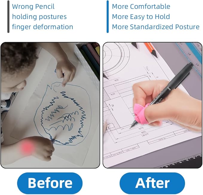 Grips for Pencil for Kids Handwriting, 8 Pcs Pen Grips, Ergonomic Pencil Grippers Holder for Kids, Writing Posture Correction with Cushion for Toddlers, Adults, Preschooler, Special Education Supplies