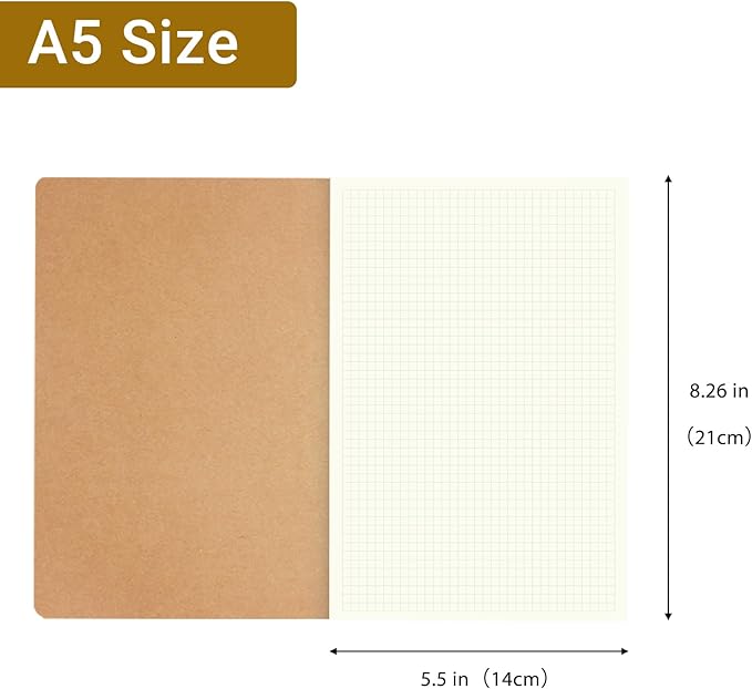 zmybcpack 12 Pack Graph Paper Notebook Journal Notebook Square Grid Paper Notebook for Travelers, Students, Office - Subject Notebooks - A5 Size, 8.26”x5.5”, 64 Square Grid Pages/32 Sheets