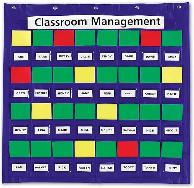 Learning Resources Junior Organization Station Pocket Chart - Pocket Chart for Classroom, Attendance and Schedule Charts for Class Management, Classroom Jobs with Cards