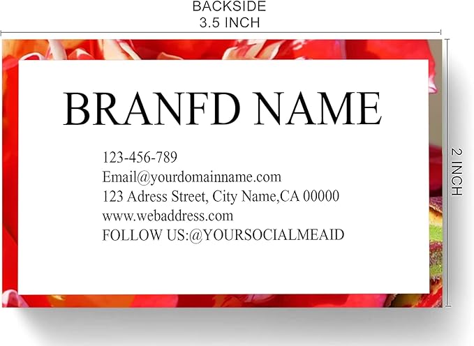 Custom Printed Business Stock Cards - Thick Sturdy Stock - 3.5" x 2" - 100% Recycled Content (500/200 PCS) Premium Double-sided Print