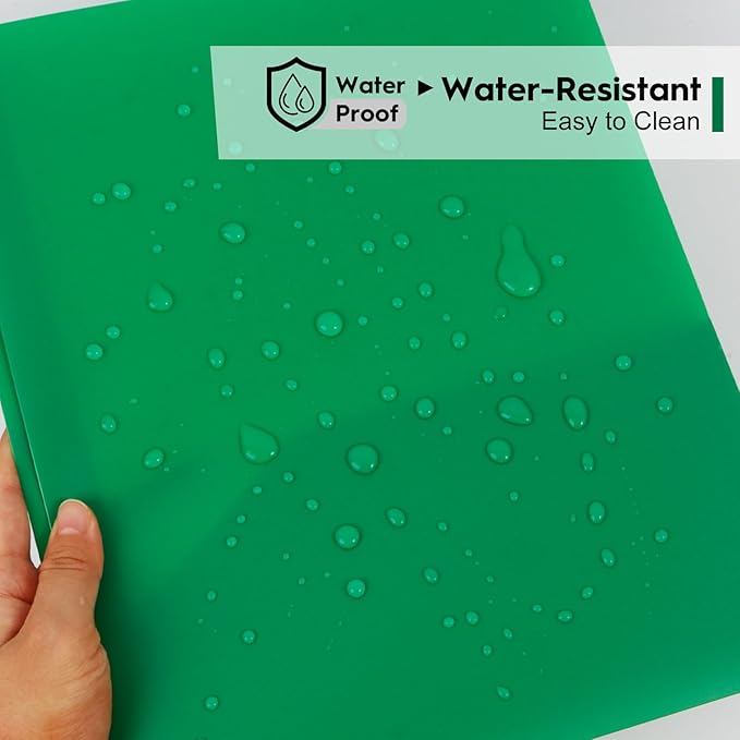 72-Pack Plastic Folders with Pockets and Prongs,2-Pocket Folders with 3 Fasteners, Holds 8-1/2" x 11" Paper for School/Office/Home, Green