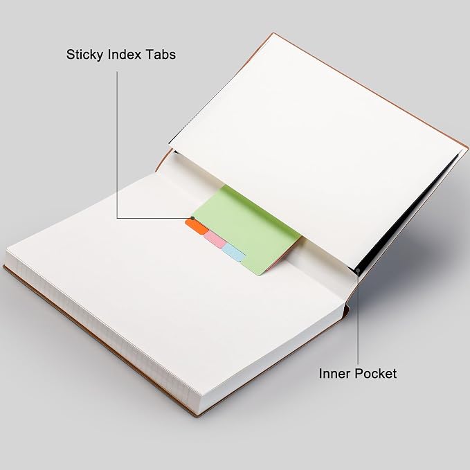 RETTACY Lined Journal Notebook, 204 Numbered Pages per Pack, B5 7.6" × 10"