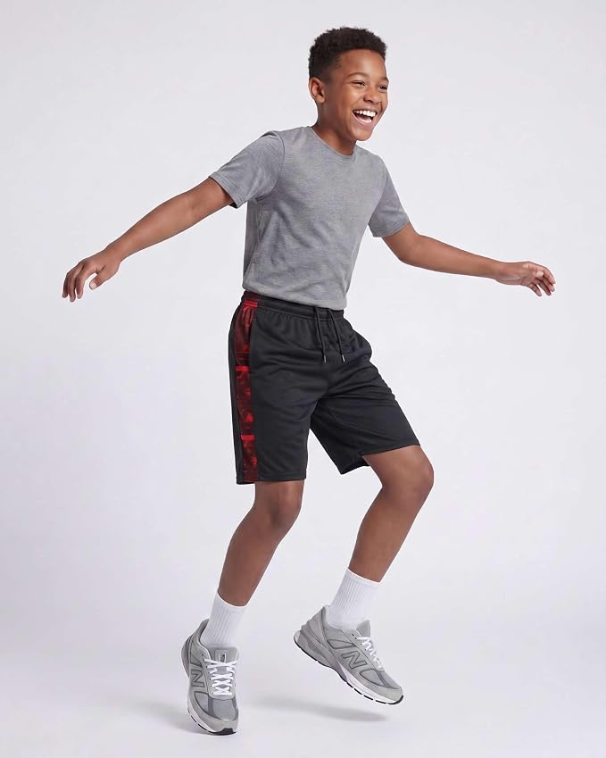 Real Essentials 5 Pack: Boys' Mesh Basketball Athletic Shorts with Pockets – Teen Kids Youth Quick Dry Soccer Running Gym