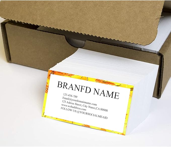 200 pcs Full Color Custom 2 Sides Printed Business Card Custom with Your Logo Two-Sided Design,Personalized Name Card,500 pcs 3.5" x 2" No Additional Charge