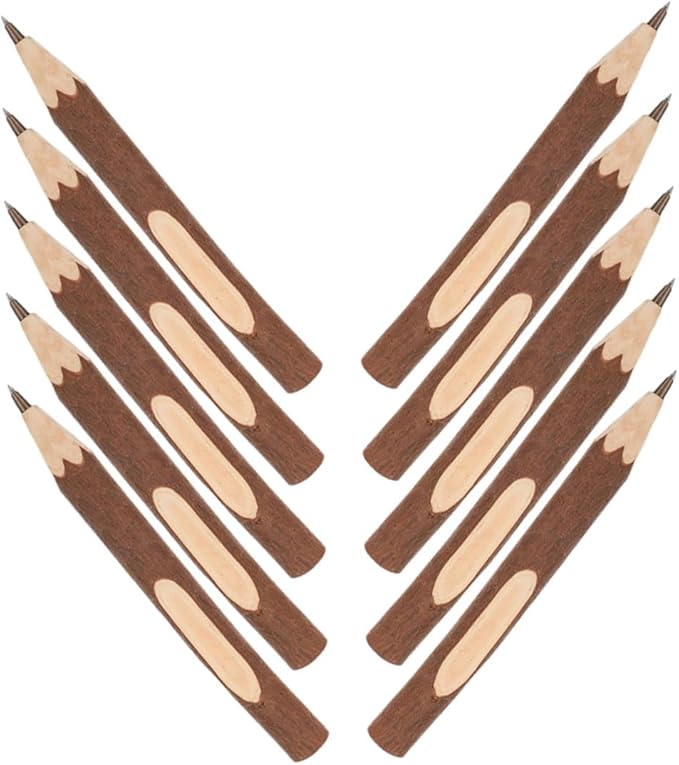 Wood Ballpoint Pens 17cm 10pcs Natural Tree Branch Biodegradable Writing Pens Lightweight for Home Office Use
