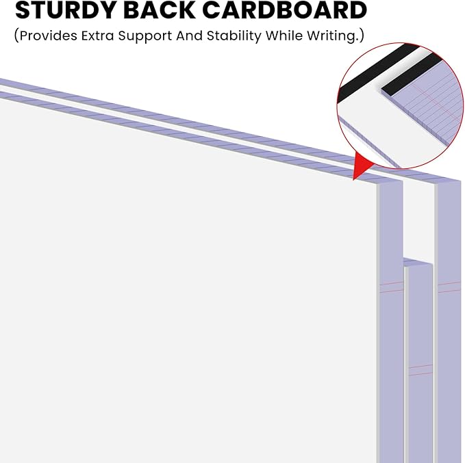3pcs Legal Pads 8.5 x 11,Notepads 8.5 x 11 Inch, 30 Sheets/Pack, Purple Note Pads Clear Print Writing Pads of Paper, Perforate Wide Ruled Lined with Sturdy Back for Office, Business & School Supplies