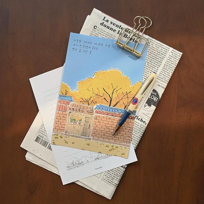 Monolike Seoul Letter Paper and Envelopes Set - 8Type, 32 Letter Paper + 16 Envelopes