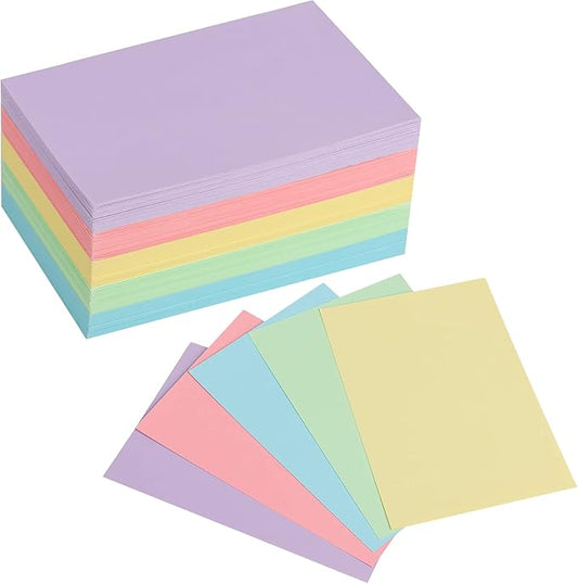 Index Cards 4x6 Inch,300Pack Pastel Color Index Flashcards for studying,Colored Heavy Card Stock Note Cards Study Cards Photo Paper,Recipe Cards,Postcards