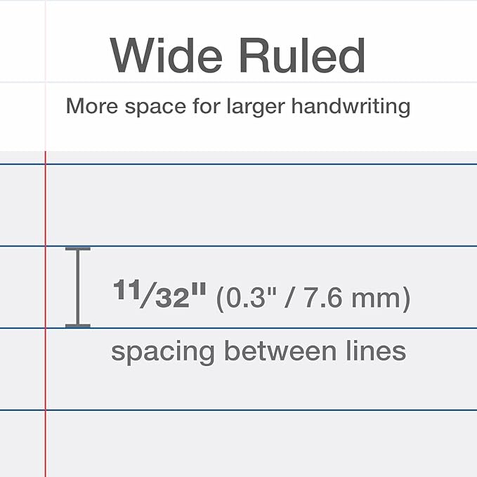 Oxford Reinforced Filler Paper, 8 x 10.5 Inch, Wide Rule, 3 Hole Punched, Lined Loose Leaf Paper for Ring Binders, 500 Sheets, White (1002098)
