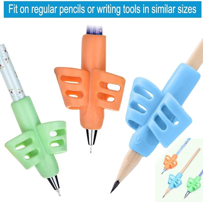 Pencil Grips for Kids Handwriting Pencil Grip Posture Correction Training Writing AIDS for Kids Toddler Preschoolers Students Children Special Needs (3 PCS) (3)