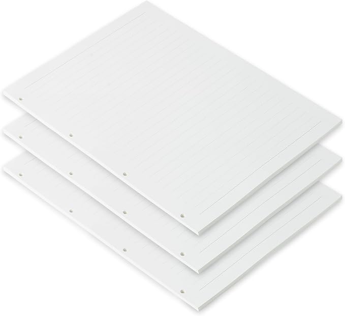 A4 Lined Loose Leaf Refill Paper, 10mm Ruled 4-Hole Punched, 135 Sheets