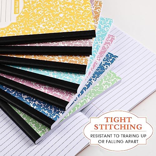 Colarr Wide Ruled Composition Notebook 9.75x7.5 Inch, Pastel Color, 24 Pack