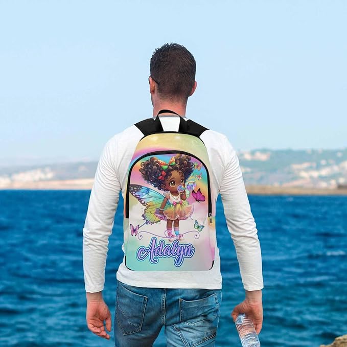 M YESCUSTOM Custom Girls Backpack Personalized School Bookbag with Lunch Bag Kids Backpacks for Boys Elementary Preschool Cute Book Bag Daypack Travel Bag Water Bottle