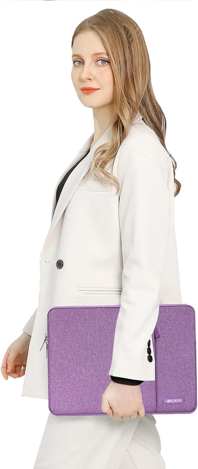 MOSISO Laptop Case 13.3 inch, 13-13.3 inch Laptop Sleeve Compatible with MacBook Air/Pro 13/Pro 14 M5 M4 M3 M2 M1, HP Dell ASUS Lenovo,Polyester Vertical Computer Sleeve Bag with Pocket, Light Violet