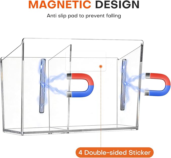 Magnetic Dry Erase Marker Holder, Magnetic Pen Holder Perfect for Refrigerator, Whiteboard, Pens, Pencils,Refrigerator and Locker Accessories
