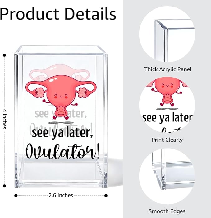 See Ya Later Ovulator Pen Holder Cosmetic Organizer, Funny Hysterectomy Pen Pencil Holders for Desk, Labor And Delivery Gifts Desk Accessories, OB GYN Organizer for Obstetrics Nurse Doctor