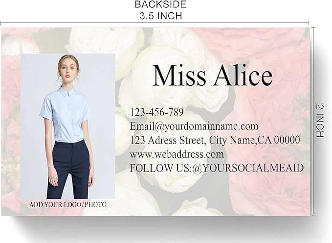 Customized Name Cards 500 PCS, Customized Design with Picture Texture All Business Designs cards No Additional Charge (Color-G)