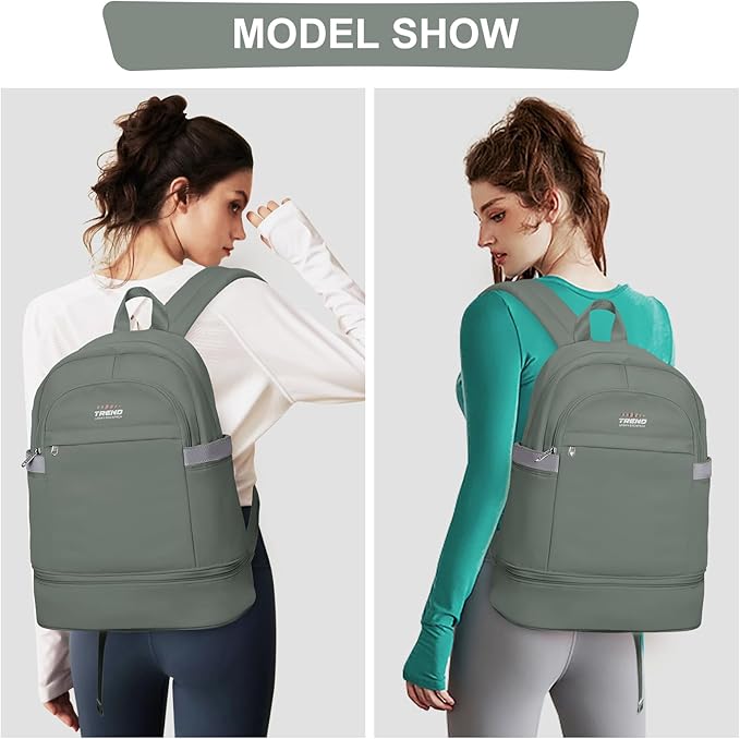 coofay Gym Backpack For Women Men Dance Sports Backpack With Shoe Compartment Waterproof Travel Backpacks Gym Bag Olive Green