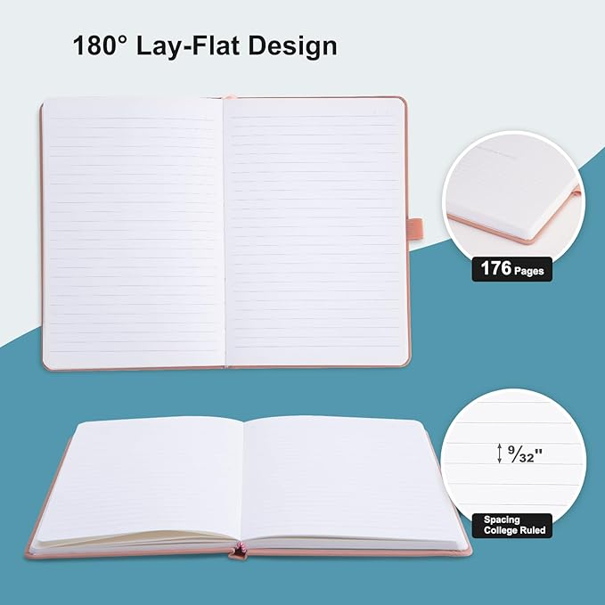 Comix 4 Pack Lined Journal Notebooks for Women, 176 Pages, 5.5 x 8.3", Hardcover, Morandi, 100gsm Paper, A5 Journaling Notebooks, Perfect for Work School Home