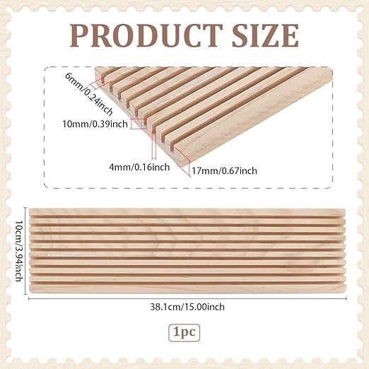 PH PandaHall 9-Slot Wooden Quilting Ruler Organizer, Ruler Holder Storage Rack Rulers Stand for Quilting Rulers 4mm Grid Ruler Holder for Sewing Accessories and Supplies, Burlywood, 14.9x3.9 inches