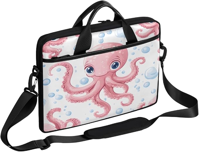 Pink Octopus Laptop Sleeve Case for 13-15 inch Computer Bag Protective Laptop Handle Bag for Women Men