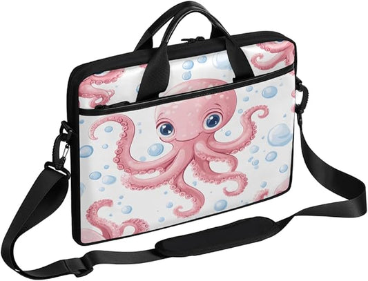 Pink Octopus Laptop Sleeve Case for 13-15 inch Computer Bag Protective Laptop Handle Bag for Women Men