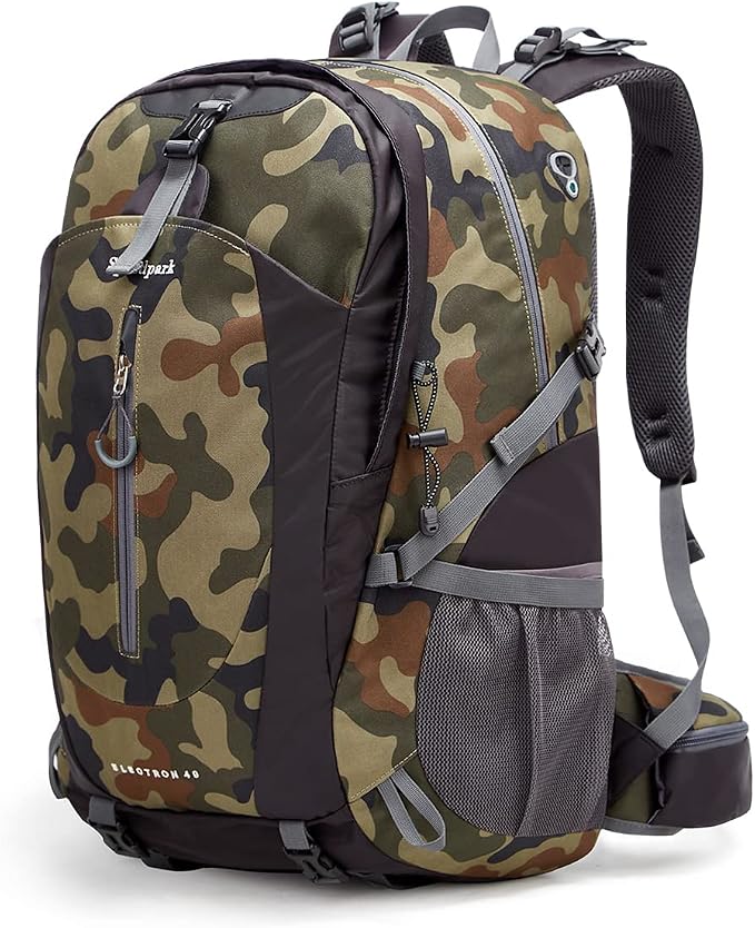 SPEEDPARK 40L Hiking Backpack, Lightweight Camping Daypack with Rain Cover | Water-Resistant Rip-Stop Nylon, Multi-Pockets, Survival Whistle. Ideal For Men, Women, Travel, Trekking