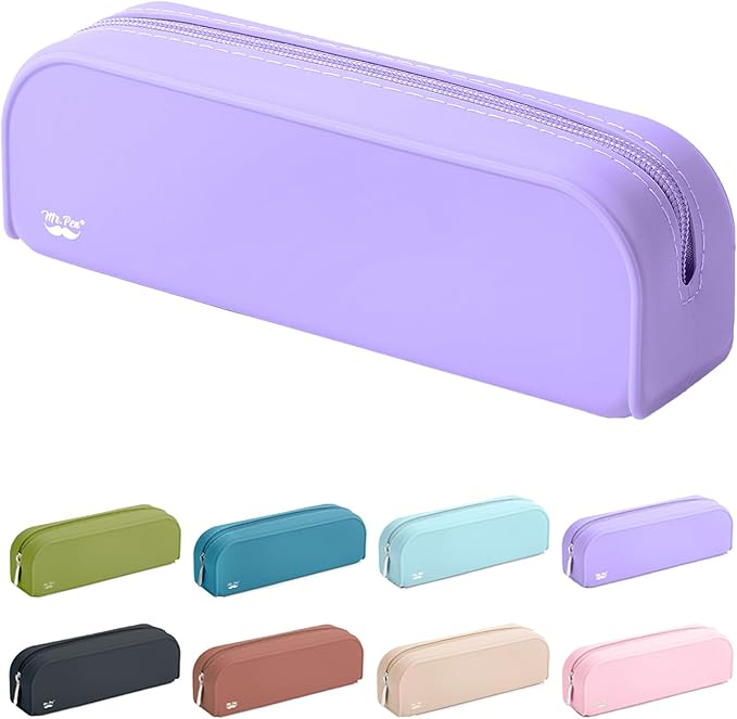 Mr. Pen- Silicone Pencil Case, Aesthetic Pencil Bag for Women, Makeup Pouch, Multifunctional Pouch for Stationery, Cosmetics and Electrical Goods Storage