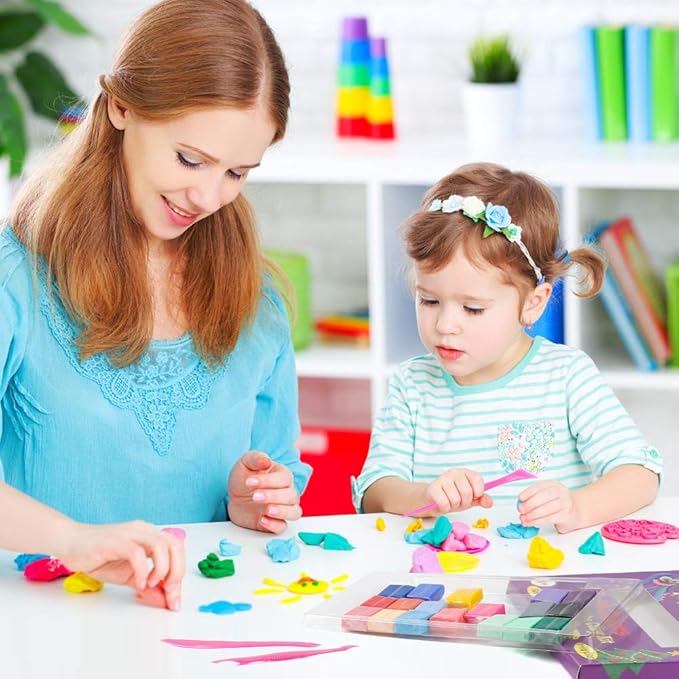 CiaraQ Polymer Clay Kit, Mini Modeling Clay Set for Kids/Beginners/Artist, 24 Colors