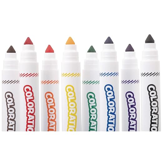 Colorations Chubby Markers Set of 8, 8 Colors, Conical Tip, Coloring, Paper, Kids, Posters, Drawing, Bold Colors, Home, Classroom, Art Supplies, Craft Projects, Great as Back to School Supplies
