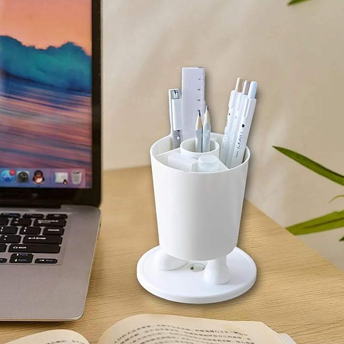 INSTOME Rotating Pen Holder,Cute Bow Pen Holder,Office Desk Accessories for Work, School,or Home