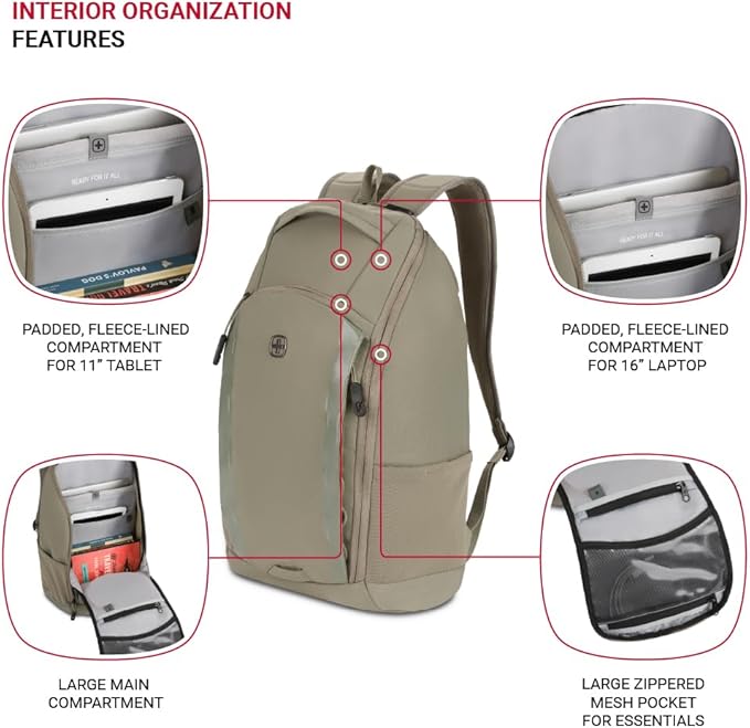 SwissGear 8118 Laptop Backpack, Olive, 18 Inches