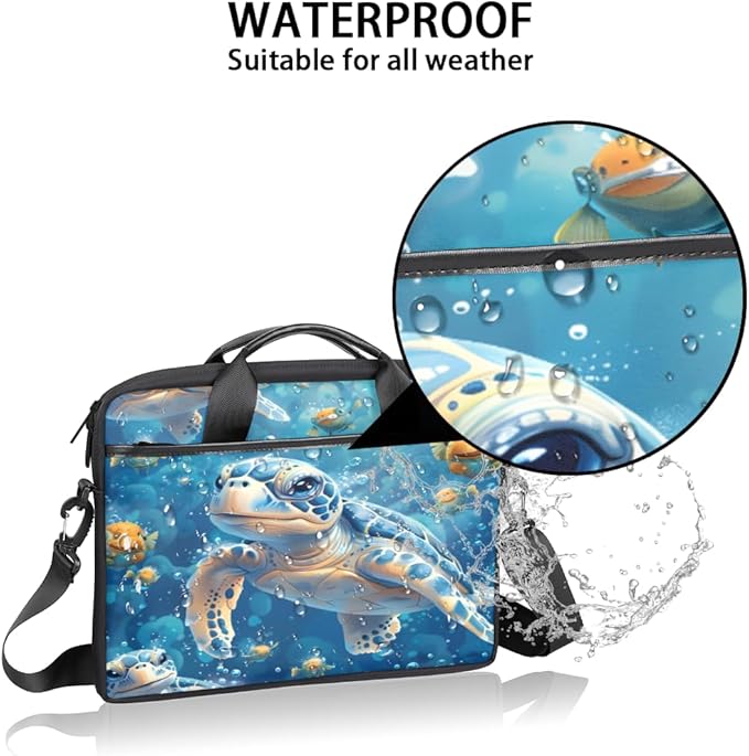 Ocean Turtle Laptop Sleeve Case for 13-15 inch Computer Bag Protective Laptop Handle Bag for Women Men