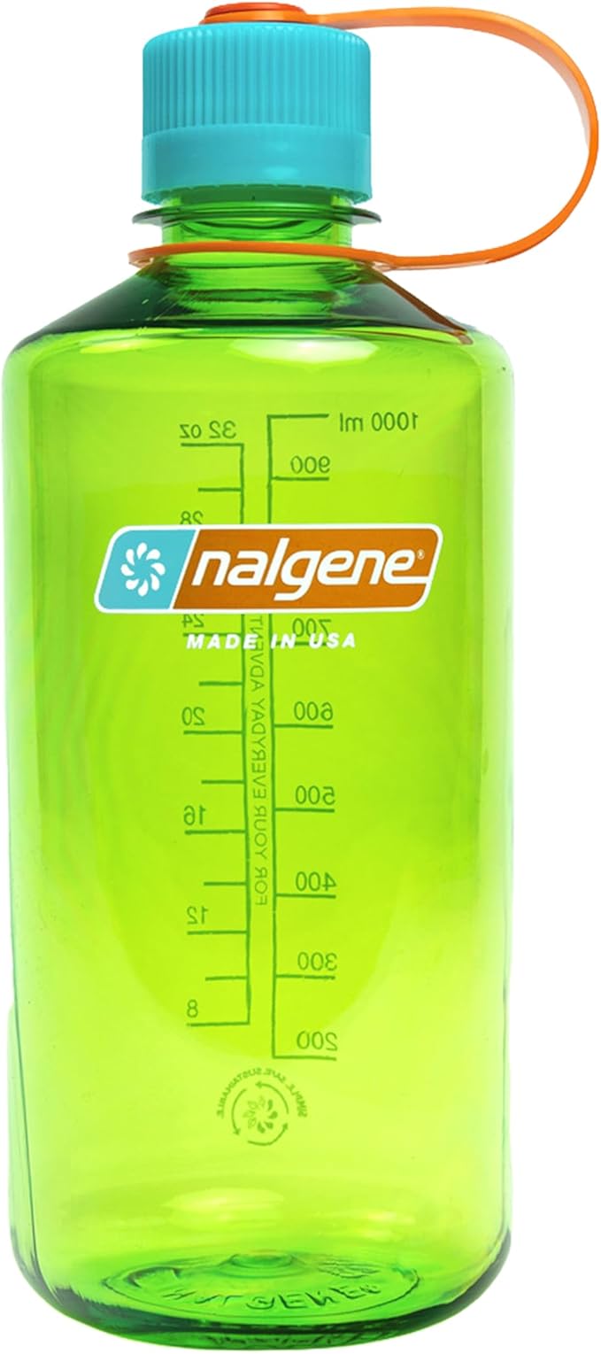 Nalgene 32 oz Narrow Mouth Water Bottle | BPA-Free, Durable & Leak Proof, Lightweight Bottle for Hiking, Gym & Travel, Pear