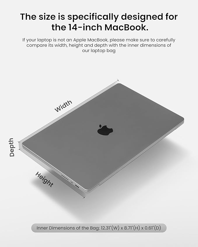 tomtoc 360 Protective Puffy Laptop Sleeve for 14-inch MacBook Pro M5 Pro/Max (2026) A3426 A3427, M4/M3 Pro/Max A3434 A3112 A3401 13.5/13.8-inch Surface Laptop 7(Copilot+ PC)/6/5/4/3, Quilted Design