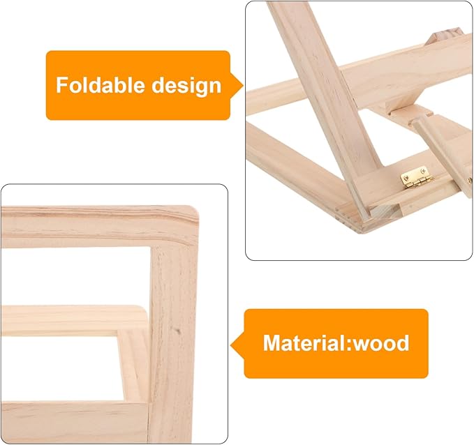 NUOBESTY Wooden Adjustable Stand Ergonomic Book Holder for Textbooks and Recipe Books Portable Foldable Design for Easy Storage and Heat Dissipation