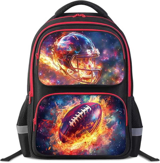 Cartoon Kids Backpack for School - 17 Inch Lightweight Bookbag with 3D Reflective Design & Luminous Safety Strips | Durable 600D Polyester, Adjustable Straps for Ages 6-18