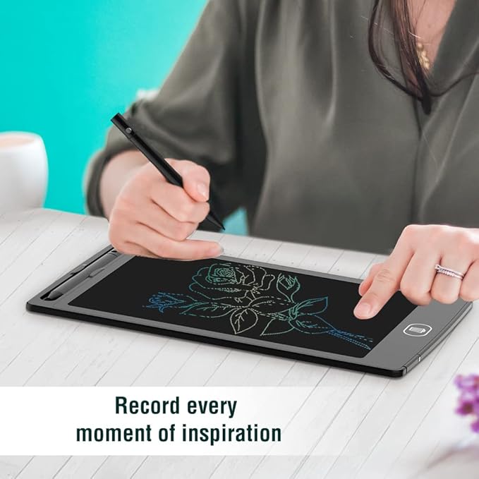 [2 Pack] 8.5 Inch Reusable Colorful LCD Writing Tablet Ewriter,TIQUS Notepad Board with Stylus - Black