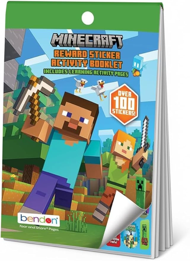 Bendon Minecraft Coloring Book | Activity Book | Minecraft Pixel Art | Video Game Coloring Books | 4" X 6" | Officially Licensed (Sticker Book)