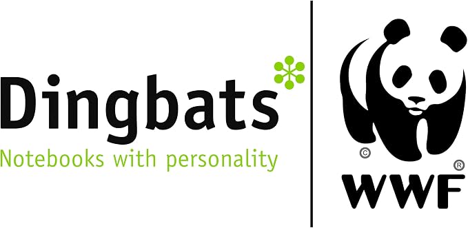 Dingbats* Wildlife Dotted Writing Journal Notebook A5 - Vegan Leather Hardcover - Ideal for Work, Travel - Pocket, Elastic Closure, & Bookmark