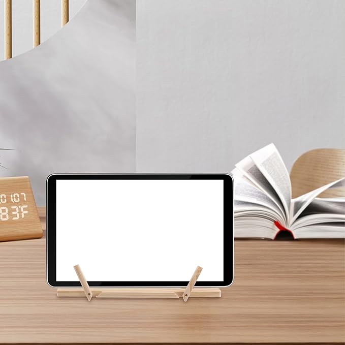 NUOBESTY Wooden Adjustable Stand Ergonomic Book Holder for Textbooks and Recipe Books Portable Foldable Design for Easy Storage and Heat Dissipation